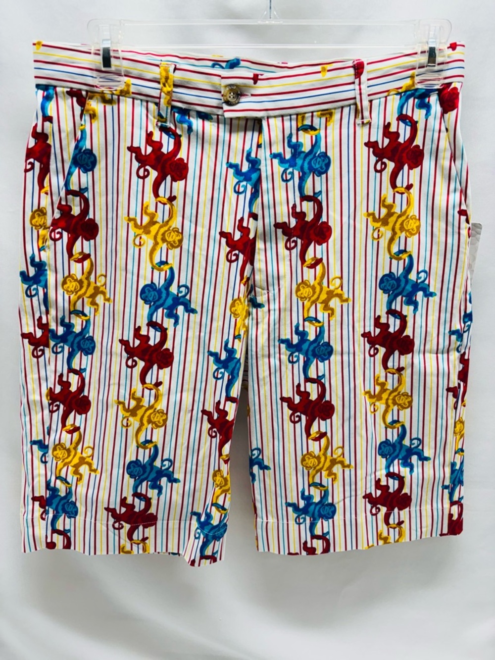 Flowgolf Flow Society Men's Size 34W 11" Inseam “Barrel of Monkey” Golf Shorts
